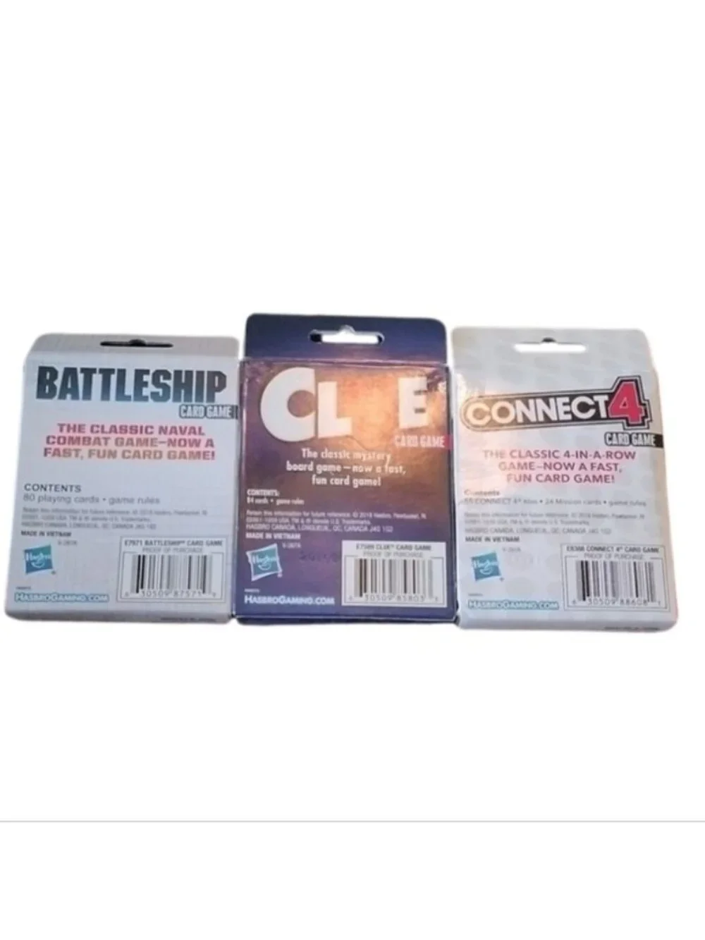 Battleship, Clue, + Connect 4 Card Games, Set of 3